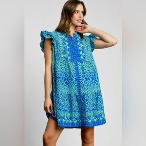 Umgee Full Size Mixed Print Mini Dress Plus Size 10010017142